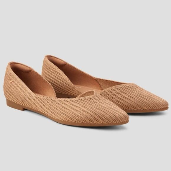 Vivaia Shoes - Vivaia Pointed-Toe D'Orsay Flats (Melia) - Tan Nutmeg - NWOT - Size 40 - 9